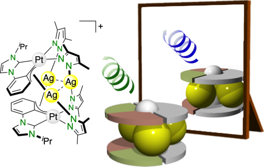Silver-bridged sandwich complex with platinum units.